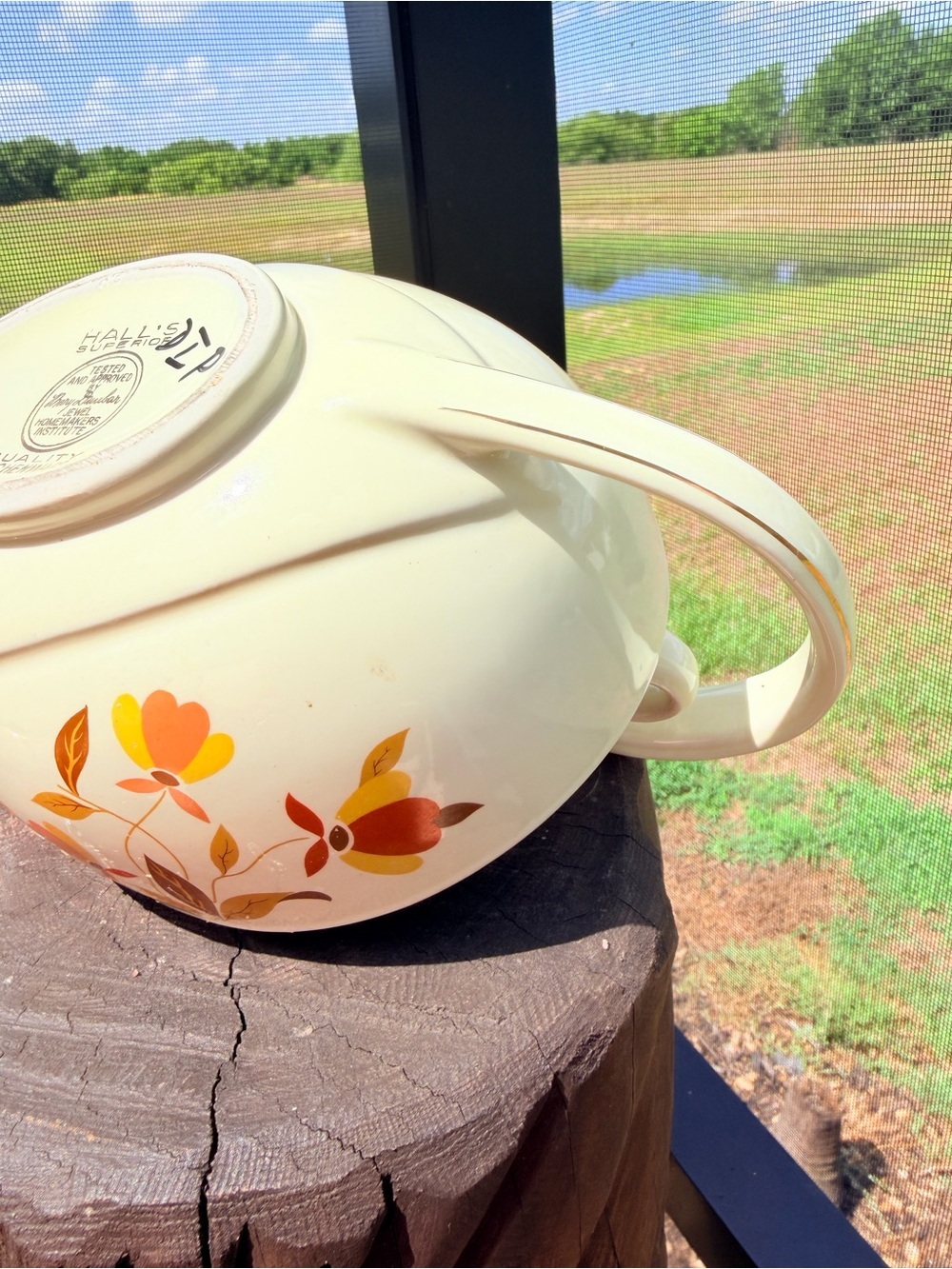 Hall Jewel Tea Autumn Leaf Aladdin Tea Pot & Infuser - Picture 12 of 14